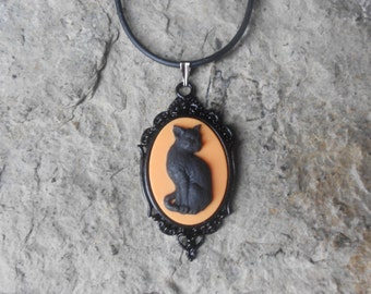 ハロウィンの不気味な黒猫のネックレス - Etsy 日本