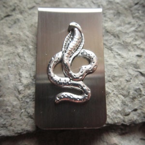 Stainless Steel Cobra, Snake Money Clip - Father&#39;s Day Gift - Dad Gift- Father&#39;s Day