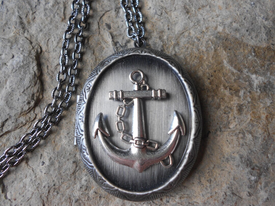 Antiqued Silver Anchor Locket!!! High Quality - Cruise - Vacation ...