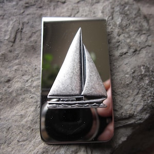Stainless Steel Sailboat Money Clip - Father&#39;s Day Gift - Dad - Father&#39;s Day - Ship - Sailor&#39;s Gift - Football Lover
