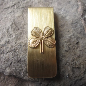 Gold Plated Brass Irish Shamrock Money Clip - Father&#39;s Day Gift - Lucky - Clover - Dad Gift - Father&#39;s Day - Celtic - Clover - Ireland