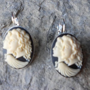 Gorgeous Guardian Angel with Wing Cameo French Lever Back Earrings!! Wonderful Quality!! Religious, Easter, Christmas