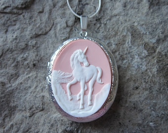 You Choose Silver, Gold, or Bronze -Stunning Unicorn Locket - Pegasus Pendant Locket - Great Quality