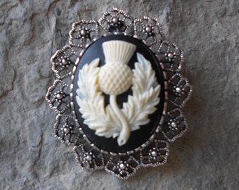 Scottish Brooch Pin Rare Antique Jacobite Silver Agate ( V5 