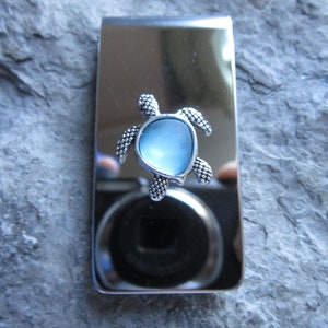 Sea Turtle Stainless Steel Sea Turtle Money Clip - Father&#39;s Day Gift- Dad Gift- Father&#39;s Day -Husband Gift - Turtle Gift