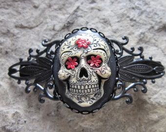 Skull Hair Comb, Day of the Dead, Day Dead Hair Comb  display picture 1