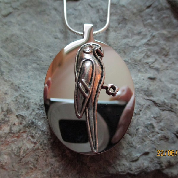 Parrot / Macaw Stainless Steel Urn Necklace - Ashes - Lock of Hair - Tropical - Cockatoo - Memorial