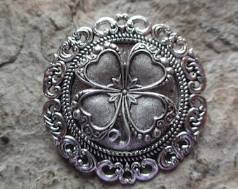 Choose Silver, Gold or Bronze - Irish Shamrock Brooch / Pin - Celtic, Ireland, Gift, Clover, St Patrick's Day, Unique