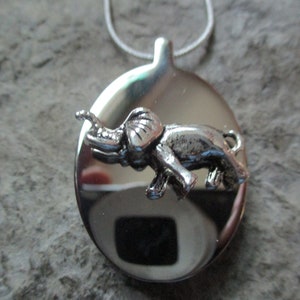 Elephant Stainless Steel Urn Necklace- Ashes - Lock of Hair  - Memorial - Urn - Africa - African