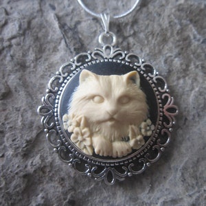 Choose Color - Kitty Cat Cameo Pendant Necklace - Cat Lover Gift - Great Quality