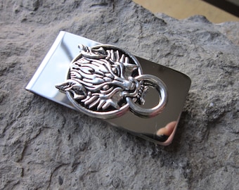 Choose Stainless Steel or Gold Plated - Wolf Money Clip - Father's Day Gift - Dad Gift- Father's Day - Wolf's Head - Wolves