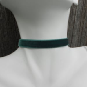 Choose Dark Green or Turquoise - Reversible Velvet / Satin Choker Necklaces -  Boho, Wedding, Bridal, Bridesmaid, Prom