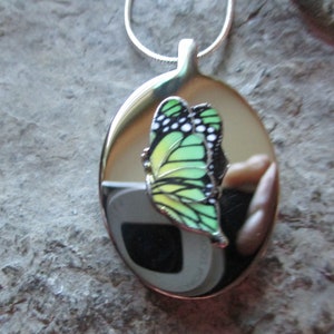 Butterfly Stainless Steel Urn Necklace - Ashes - Lock of Hair - Memorial - Cremation Jewelry