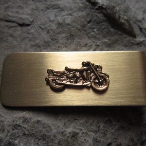 Old School Bike, Motorcycle Brass Money Clip - Biker - Father's Day Gift - Dad Gift- Father's Day