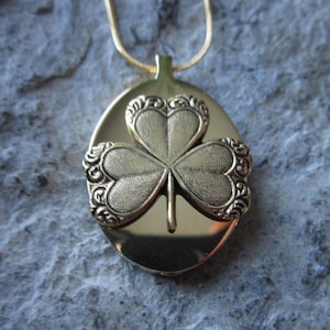 Choose Gold or Bronze - Irish Shamrock, Clover Gold Plated Stainless Steel Urn - Ashes - Lock of Hair - Memorial - Urn - Ireland - Celtic image 1