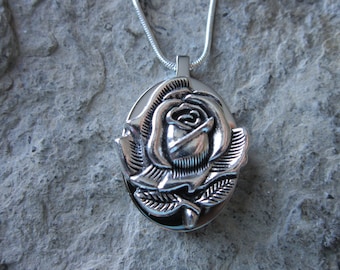 Rose Stainless Steel Urn Necklace Ashes Locket of Hair