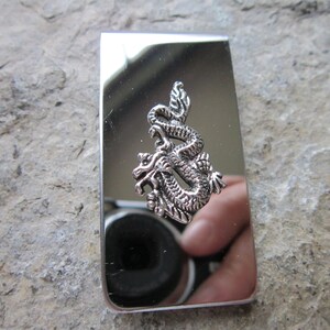 Stainless Steel or Gold Plated Brass Dragon Money Clip - Father&#39;s Day Gift - Dad Gift - Father&#39;s Day - Dragon Gift - Dragon Collector