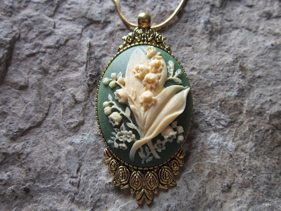 Pendentif Camée Floral - Neuf Sans Emballage, Style Vintage, Pour Femme