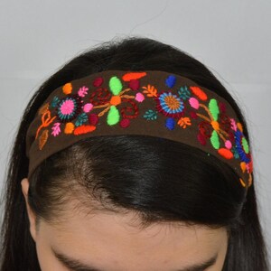 Flowers headband adult, Floral headband, Hand Embroidered headband, Guatemalan 100% cotton headband, Bohemian headband, Headbands for women