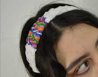 Braided Cotton Headband, Multicolored Guatemalan Hairband