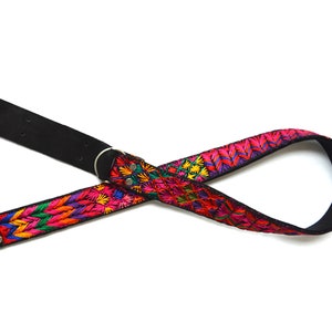 Guitar strap, leather guitar strap, Embroidered guitar strap, Acoustic electric guitar strap, Adjustable guitar strap, Leather bass strap