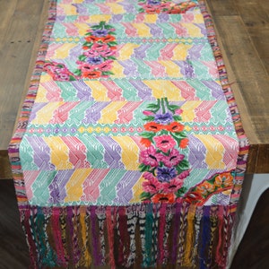 Embroidered table runner, Huipil table runner, Guatemalan table runners, Chevron linen table clothes, Birds Wall hanging Floral table runner