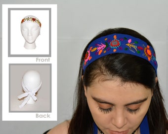 Floral headband, Flowers headband adult, Hand Embroidered headband, Guatemalan 100% cotton headband, Bohemian headband, Headbands for women