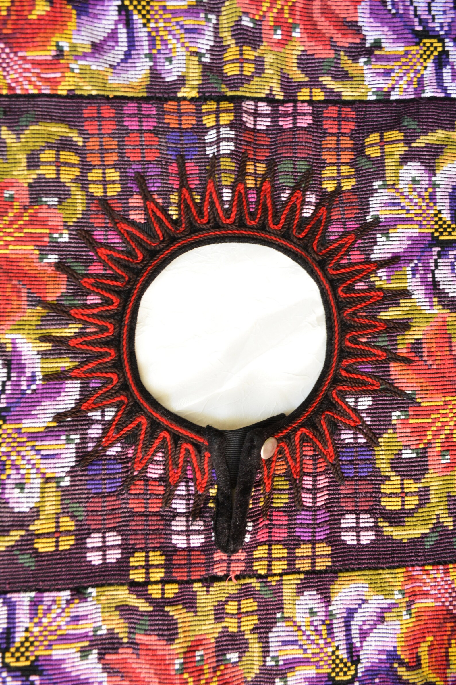embroidered shawl with fringe