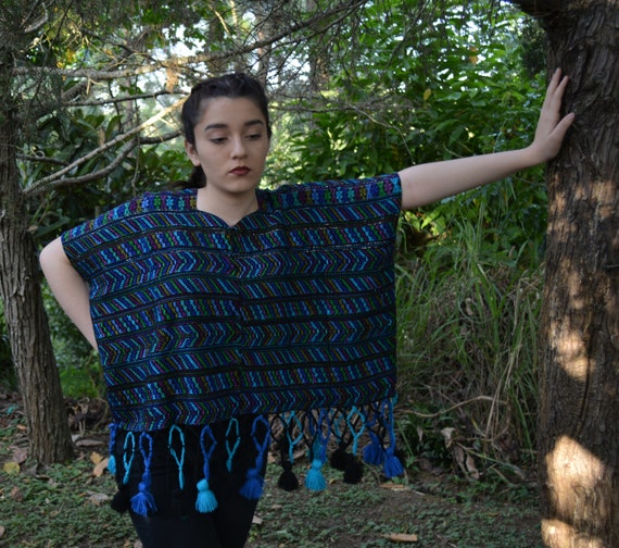 Tassels blouse Guatemalan poncho Guatemalan huipi… - image 5