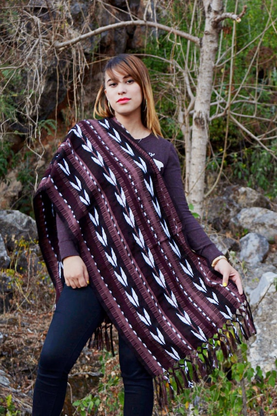 Handwoven Guatemalan Cotton Scarf: Earth Tones Fringed Shawl