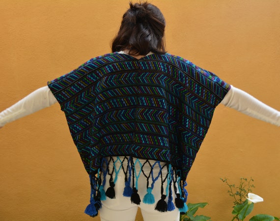 Tassels blouse Guatemalan poncho Guatemalan huipi… - image 3