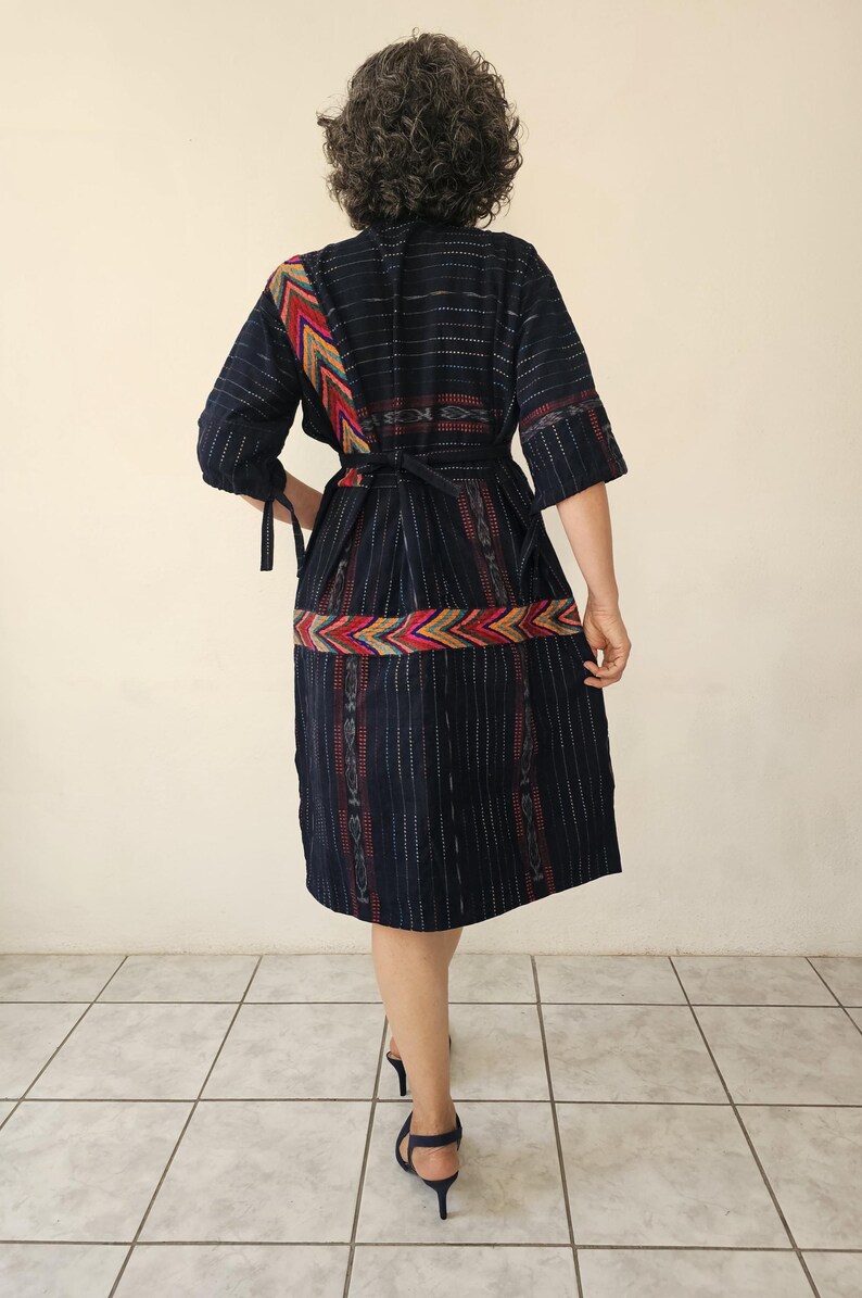 Top Smock Guatémaltèque Vintage - Coton Tissé à La Main - Motifs Ethniques Colorés - Taille M