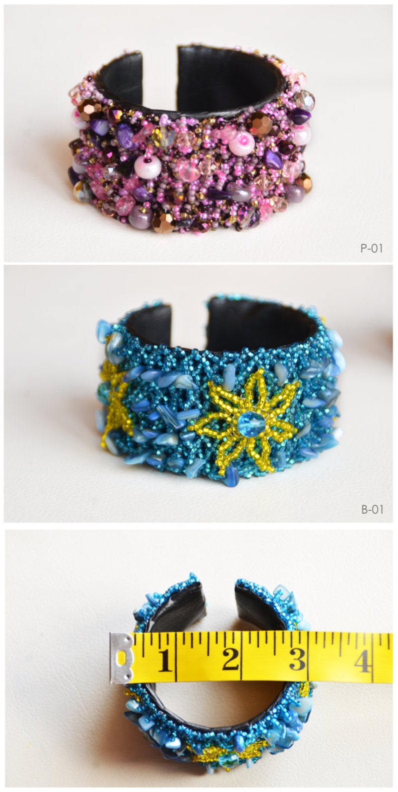Bohemian cuff bracelet Semi precious stones bracelet czech Etsy
