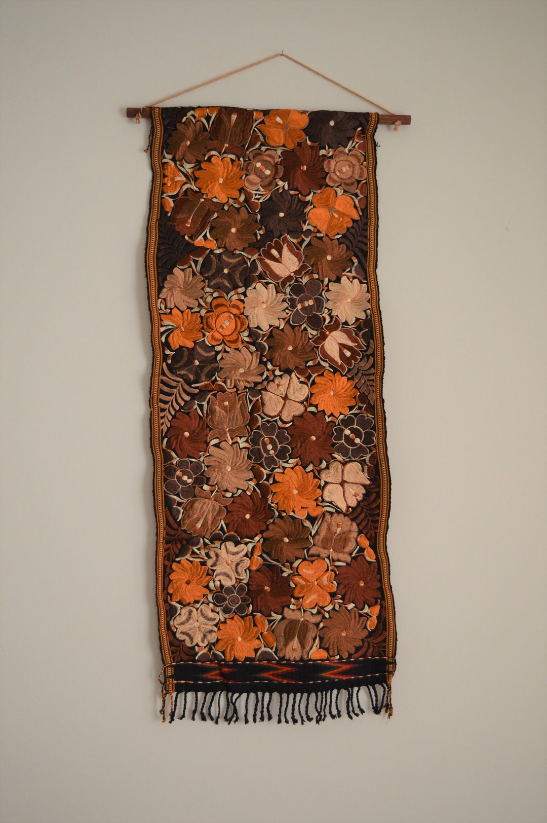 Guatemalan Embroidered Floral Fabric Handwoven Wall Hanging - Etsy