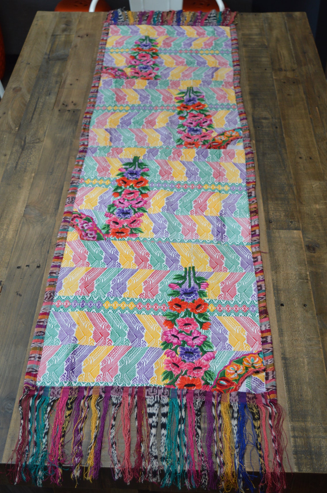 Embroidered Table Runner Huipil Table Runner Guatemalan Etsy