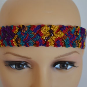 Chunky Braided Headband: Multicolored Organic Cotton Hairband