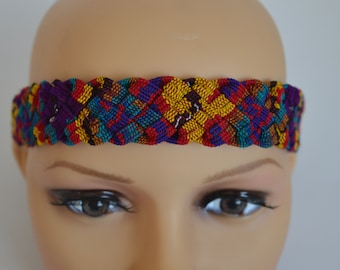 Chunky Braided Headband: Multicolored Organic Cotton Hairband