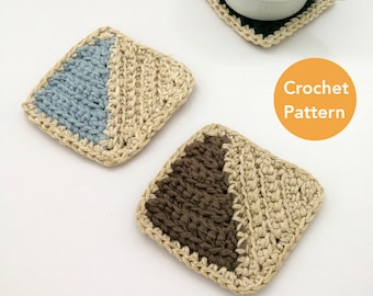 Coaster Crochet Pattern, Square Crochet Pattern, Drink Coasters Crochet, Tea Coaster Crochet Pattern, Intermediate Crochet Pattern Kitchen