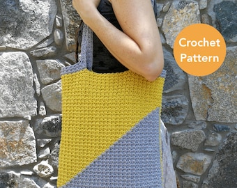 Crochet Tote Bag Pattern, Crochet Shoulder Bag Pattern, Modern Bag Crochet Pattern Handbag, Cotton Crochet Bag Pattern, Easy