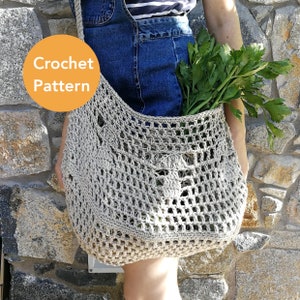 Markttasche Häkelmuster, Einkaufstasche Häkelmuster für Umhängetasche, einfache Tasche Häkelmuster für Umhängetasche, Boho