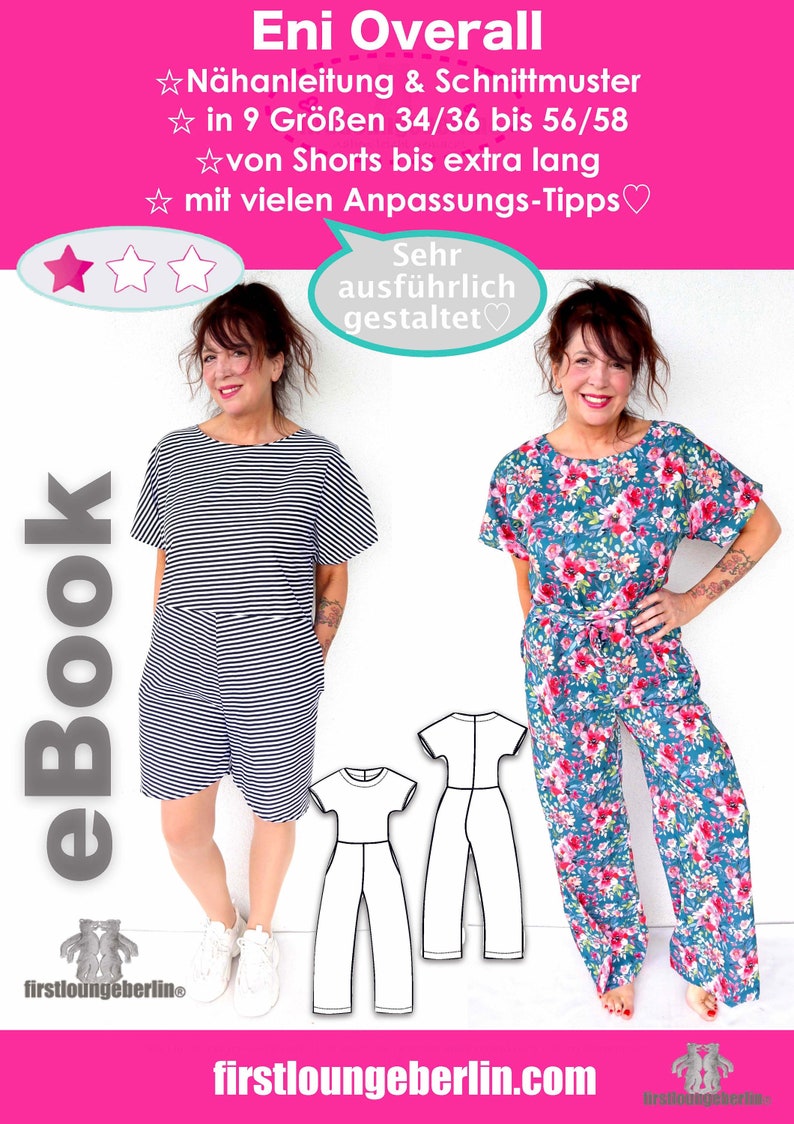 Eni jumpsuit oversize women's suit for summer and winter in 9 sizes jumpsuit sew pattern firstloungeberlin ebook pdf jumpsuit women image 7