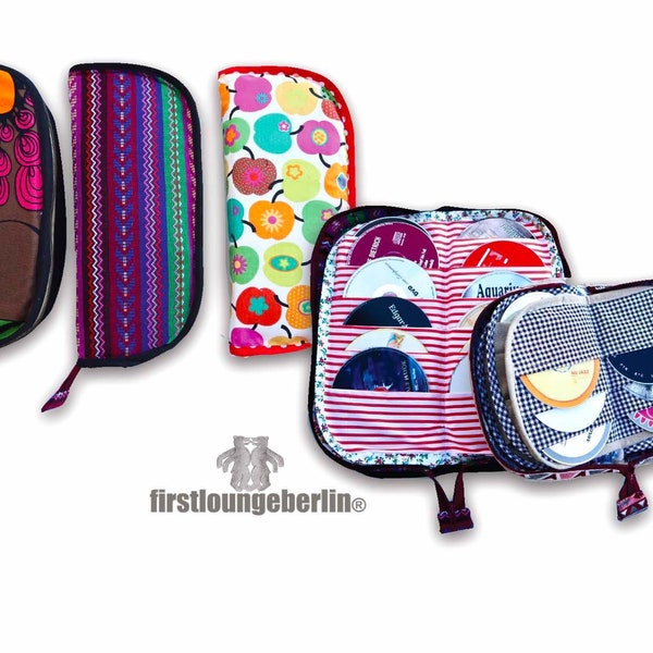 CD pocket DVD organizer in large & small sewing instructions with pattern in 2 sizes design firstloungeberlin