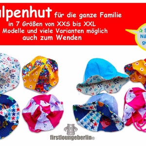 TULIP HAT summer hat beach hat hat sun hat summer sun hat PDF ebook sewing pattern for the whole family baby hat jersey hat jersey hat image 4