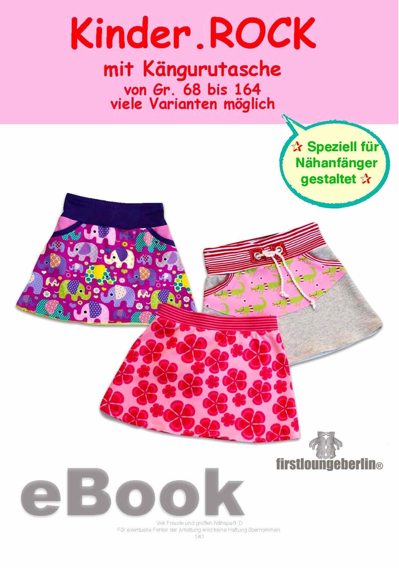 Kinder.ROCK sweat skirt summer skirt with kangaroo pocket size 68 to 164 sewing instructions with pattern design by firstloungeberlin image 5