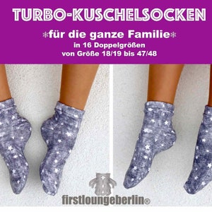 Turbo cuddly socks Sewing instructions with pattern for socks cuddly socks for the whole family 18/19 to 47/48 image 9