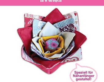 Flower bowl flower basket fabric basket Christmas bowl Easter basket eBook sewing instructions felt basket