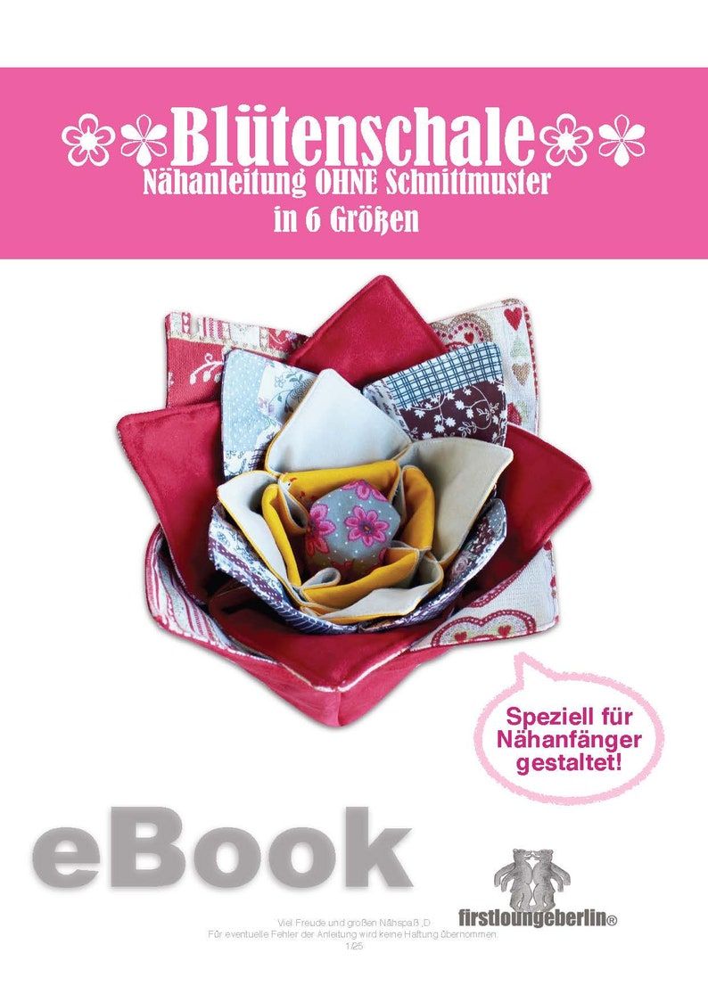 Bol à fleurs panier à fleurs panier en tissu bol de Noël panier de Pâques eBook instructions de couture panier en feutre image 1