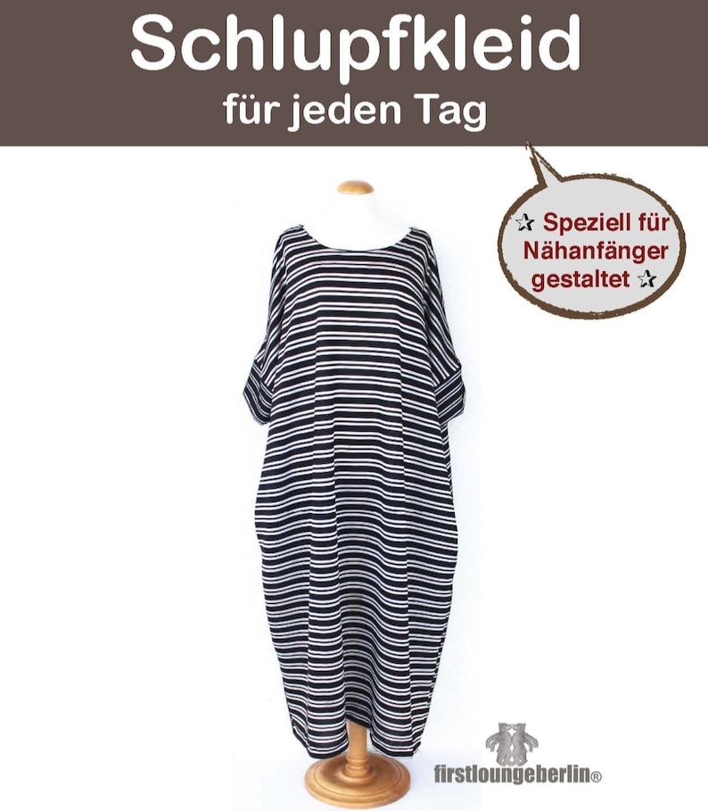 Schlupfkleid Damenkleid eBook Nähanleitung PDF Sommerkleid Damenkleid Nähanleitung von first lounge berlin Bild 1