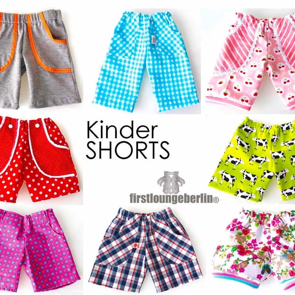 SHORTY Shorts Unisex Kinderhose Sommerhose Hose in 9 Größen 50/56 bis 146/152 Nähen & Schnittmuster - firstloungeberlin