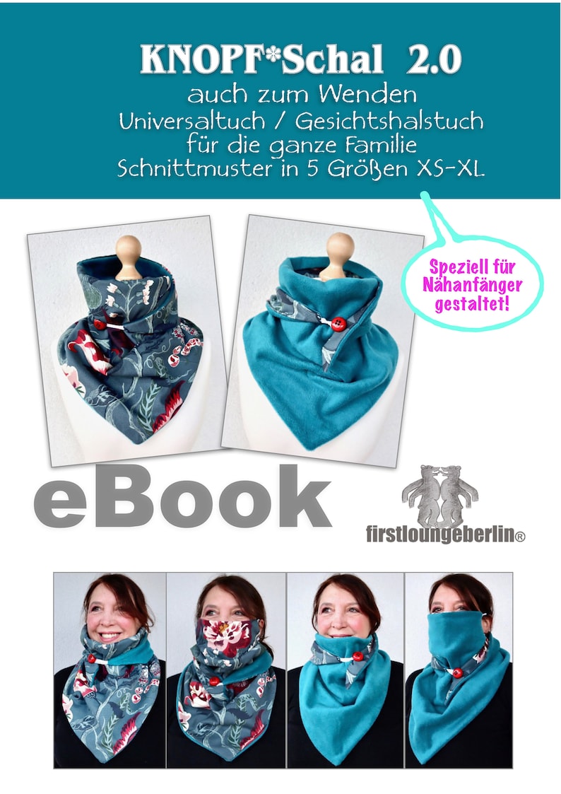 Button scarf 2.0 face scarf universal scarf reversible scarf winter scarf mouth scarf mouth nose mask mouth scarf pattern ebook pdf cloth image 9